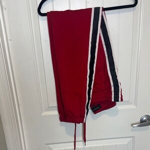 PacSun Red and Black Sweatpants with Sporty Stripes